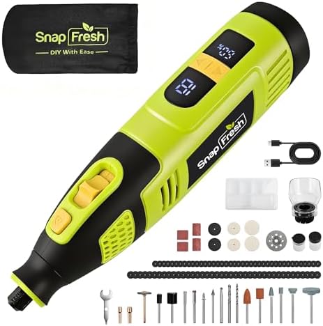 SnapFresh 12V Cordless Rotary Tool Kit, 32,000 RPM, 111 Accessories