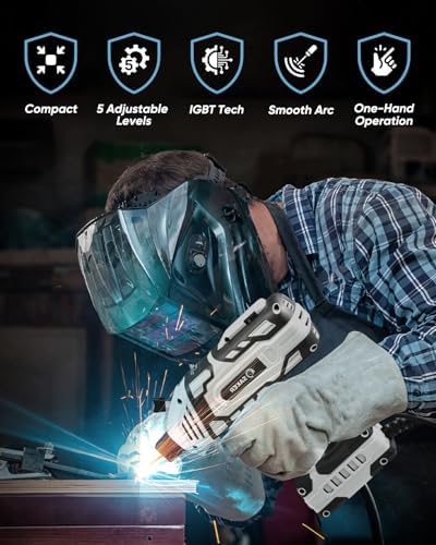 Saker Portable 110V ARC Welder, 40 Rods, 5-Level IGBT, Grey