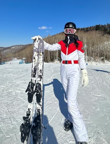 GSOU SNOW Womens Ski Suit One Piece Jumpsuit Snow Jacket Waterproof