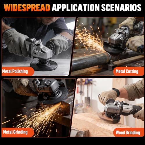 Angle Grinder Cordless 20V with 5.0Ah Battery & Charger Brushless Motor