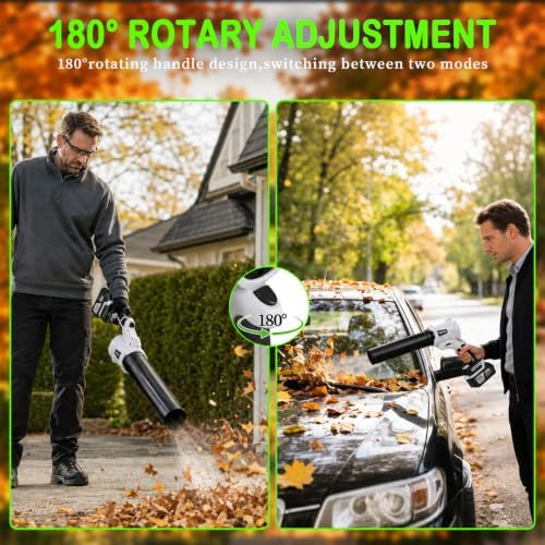 Leaf Blower Cordless, Handheld Leaf Blower with 2X4.0Ah Battery and Charger