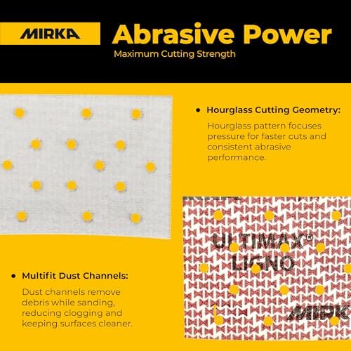 Mirka Abrasive Sheets Ultimax Ligno 3x5 Hook and Loop P320 50 Pack