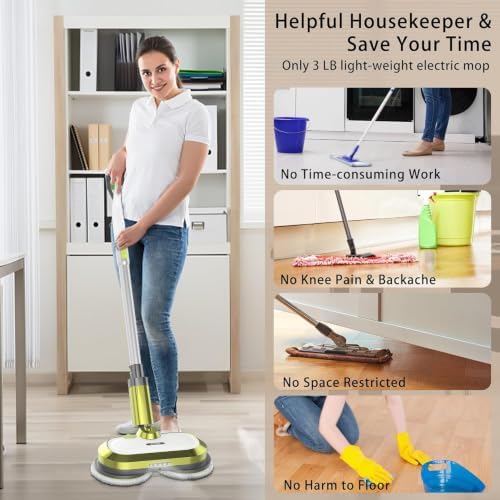 VMAI Cordless Electric Mop with Water Spray & Detachable Battery