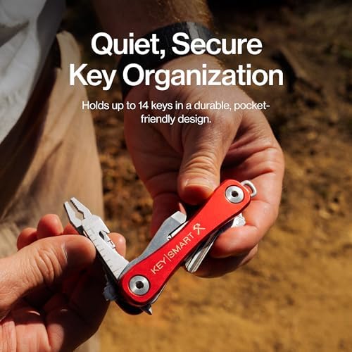 KeySmart Rugged Keychain Multitool Key Holder, Up to 14 Keys