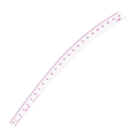 KEARING 24inch Clear Hip Curve Ruler for Sewing, Plastic Vary Form Curve, Sandwich Line Scale, French Measuring Curve for Sewing Quilting, Transparent Fashion Designer's Ruler