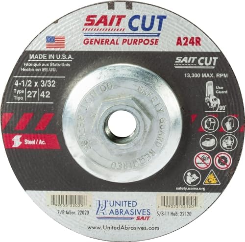 UAB 22120 DT 4-1/2 X 3/32 X 5/8-11 A24R (Pack of 10)