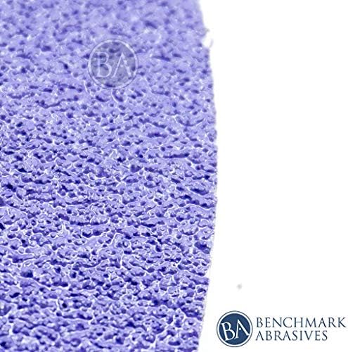Benchmark Abrasives 6 Inch Sanding Discs Hook and Loop Ceramic No Holes Adhesive Sandpaper for Surface Blending, Automotive Metals Fiberglass - Orbital Sander Sandpaper (50 Discs), 600 Grit