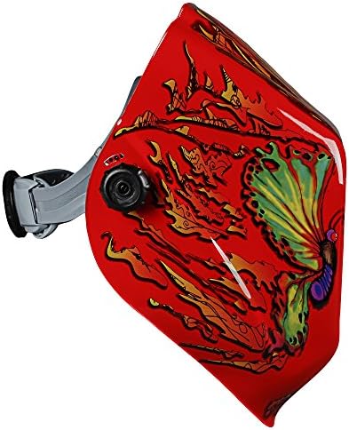 Jackson Safety Ultra-Lightweight Insight Digital Variable Auto Darkening Filter Welding Helmet, Nylon, Halo X, Flaming Butterfly, Universal Size, 46109