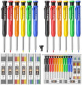 Nicpro Carpenter Pencil with Sharpener, 12Pcs Construction Pencil+52 Refill