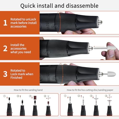 8.0V Cordless Rotary Tool, 5 Speeds, 65 Pcs Rotary Tool and Accessories Multi-Purpose For Carving, Engraving, Sanding, Polishing and Cutting,DIY Crafts