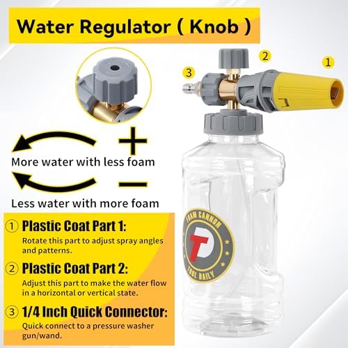 Tool Daily Foam Cannon with Pressure Washer Gun, Dual Connector Accessory