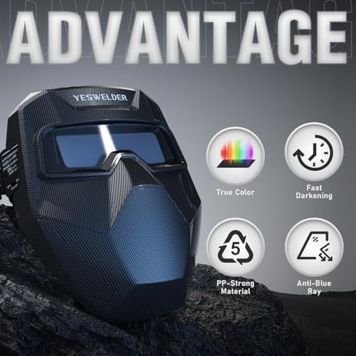 YESWELDER Auto-Darkening Welding Goggles with Mask, Wide Shade Range