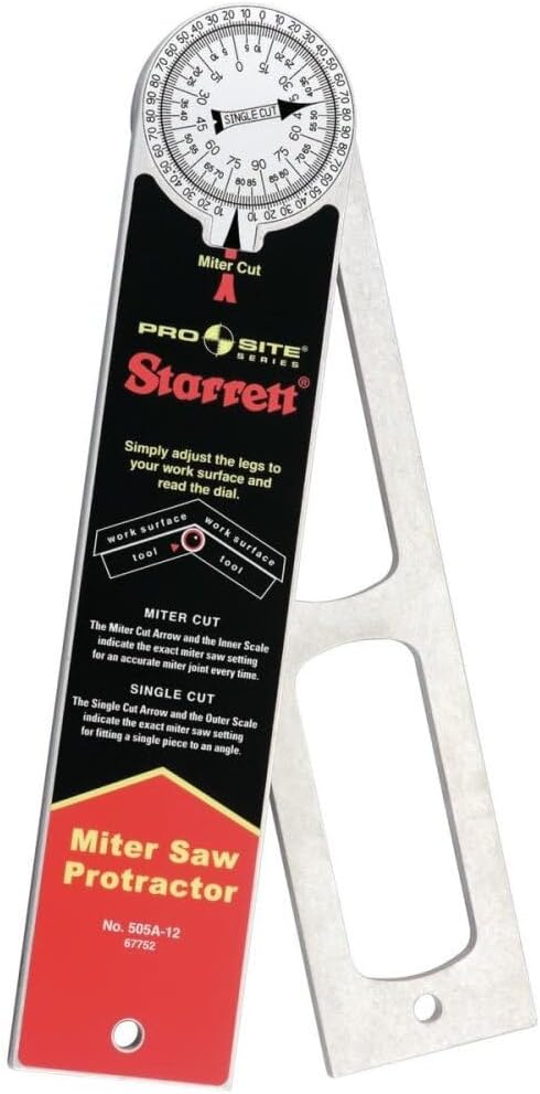 Starrett 505A-12 ProSite 12" Aluminum Miter Saw Protractor (67752)
