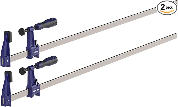 2-Pack Steel Bar Clamps 36 Inch, Quick-Adjust F-Clamps with 2-1/2" Throat Depth, 600LBS Load Wood Clamps for Woodworking, Metalworking, and DIY Projects