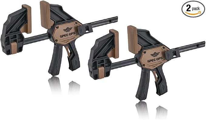 Spec Ops Trigger Clamp for Woodworking 7" Large One-Handed Bar Clamp/Spreader Heavy Duty 330 Lbs. 2-Pack
