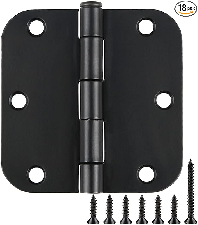 TDCHINGES 18 Pack Door Hinges 3.5 Inch Matte Black