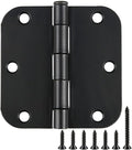 40 Pack Black Door Hinges 3-1/2" x 3.5 Inch, 5/8 Radius, 3 ½" No Squeak,Round Matte Black Interior Hinge for Closet Doors Office Game Bed Room,Door Hardware for House