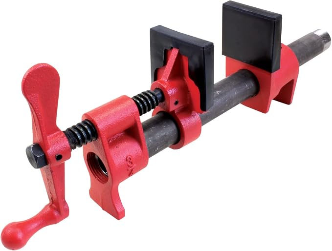 BESSEY PC34-2, 3/4 In. Traditional Style Pipe Clamps - Incredibly Versatile, Easy To Assemble, Indespensable Workshop Clamp For Woodworking, Carpentry, Home Improvement, and DIY Projects