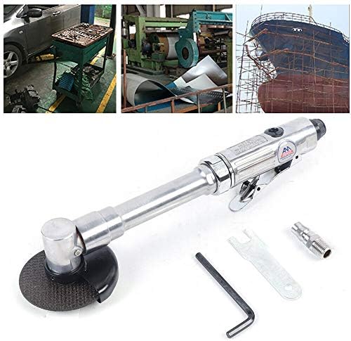 Long Handle Angle Grinder, 18000 RPM Air Angle Grinder,Pneumatic Cutting Machine, 3"/75mm Cutting Blade w/180 Degree Metal Safety Cover, Grinder Polisher Pneumatic Tool (US Stock)