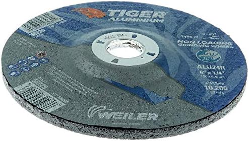 Weiler 58229 6 x 1/4 Tiger Aluminum Type 27 Grinding Wheel ALU24R 7/8 A.H (Pack of 10)