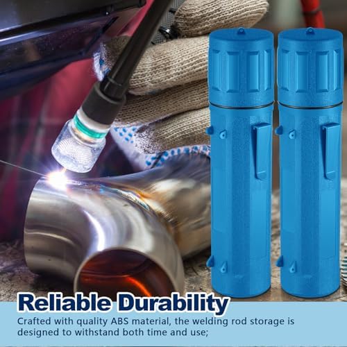 Zonon 8 Pcs Welding Rod Holder Stick Welding Electrode Rod Storage Tube 14 Inch Rod Storage Container Airproof Welding Rod Holder Waterproof Storage Canister for Welding Rod (Blue)