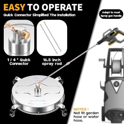 LidoDola 16.5'' Pressure Washer Surface Cleaner, Power Washer Accessory