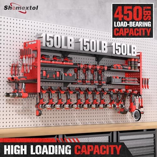 49.8" Power Tool Organizer Wall Mount,Holds 18 Cordless Drills