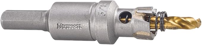 Starrett Tungsten Carbide Tipped Stainless Steel Sheet Metal Hole Saw - Ideal for Stainless, High Alloy Steel, Non-Ferrous Metals, Reinforced Fabrics - 5/8'' Diameter - SM16