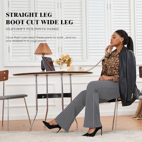 DGD Wrinkle-Free Stretch Dress Pants Plus Size for Women Pull-on Pant Ease into Comfort Office Pant