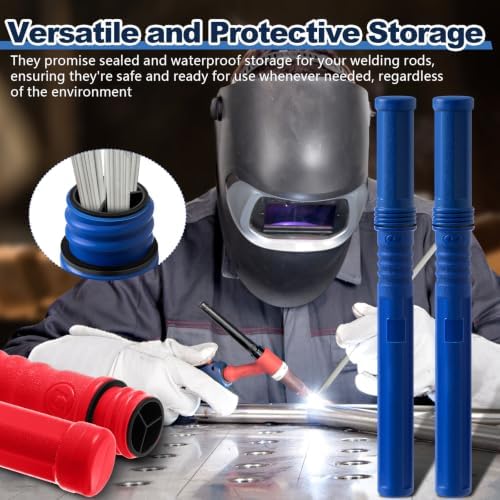 Tandefio 4 Pcs Welding Rod Storage Tube 40 Inch Tig Rod Holder, Red, Blue