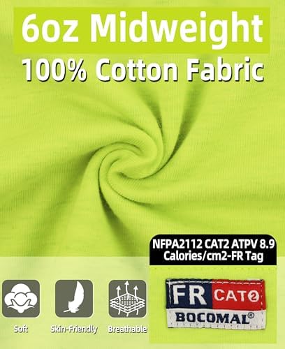 BOCOMAL FR Shirts for Summer Breathable Vented Mesh Flame Resistant Henley