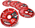 EZARC 4 1/2 Cut Off Wheels, Carbide Cutting Wheel, Angle Grinder Cutting Disc on Wood & Nails, Plaster, Plastics, 5Pack, Red