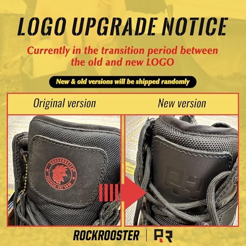 ROCKROOSTER Mens Work Boots, 6 inch Steel Toe Side Zipper Safety Wheat Black Slip Resistant Work Boot, TPU Outsole Breathable Leather Shoes, ASTM F2413-18 Static Dissipative SD (AK050 & AK050BK)