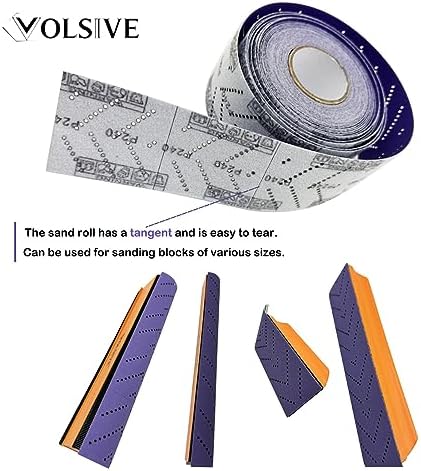 Abrasive Sheet Roll Multi-Hole Sanding Roll Automotive Sandpaper Roll Clean Sand Sheet Roll for Woodworking, Auto Body Repair, 70 mm x 12 m - 400 Grit