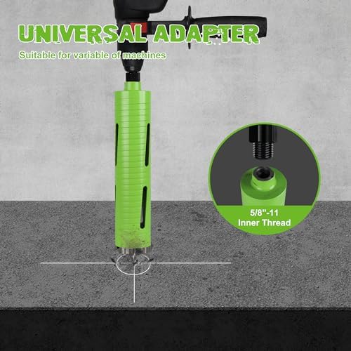 2 1/4 Inch Dry Core Drill Bit, 5/8"-11 Threaded Concrete Core Bit