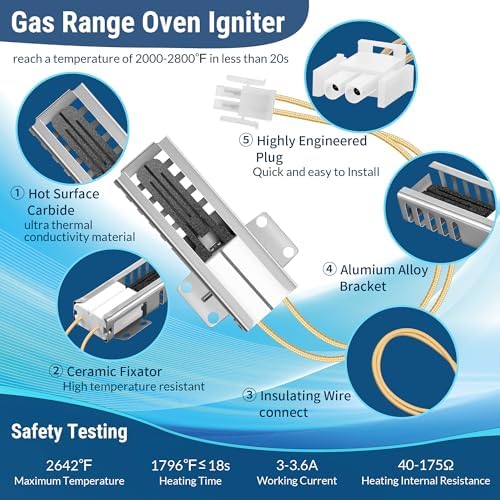 4 Pcs Gas Oven Igniter Compatible with WB13K21, IG9998, AP2020569 PS231280