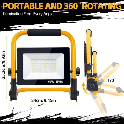 22000Lumen LED Work Lights with Stand (yellow-1-head)