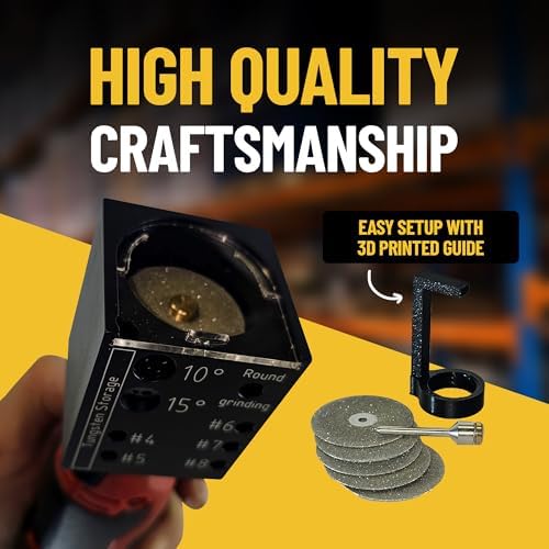 LMT Tungsten Grinder V4 Rotary Tool for TIG Welding - 4in1 that includes highly Precise Sharpener, Stick-Out Gauge, Cut-Off Slot, Round Grinding++. Sharpens 4Sizes & 4Angles. Designed in Norway!