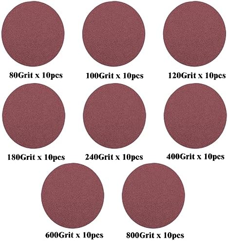 30Pcs 6-Inch PSA Sanding Discs, 6-Grit NO-Hole Self Stick Aluminum Oxide Sandpaper