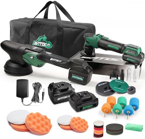 BATOCA Cordless Car Polisher Pro Combo Kit - S4 Brushless DA/RO+S2 Buffer