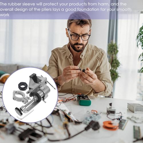 2-in-1 360° Rotatable Bench Vise Woodworking Table Clamp with Drill Press Mount, Portable Small Workholding Device for Workshop, Welding, and DIY Tasks
