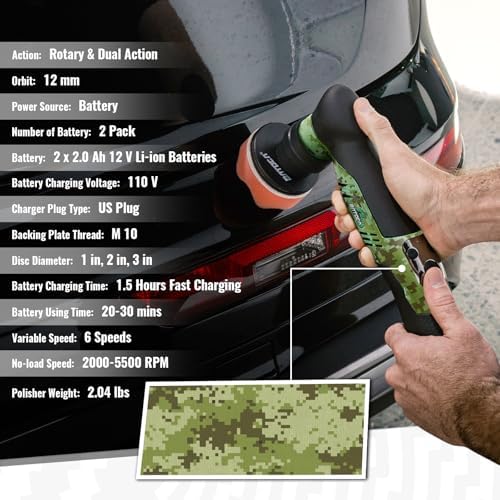 BATOCA S5 Cordless Mini Car Polisher Buffer Sander Rotary & Dual Action