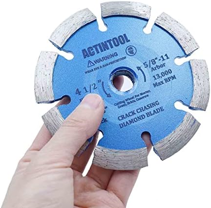 4 1/2 Inch 0.375" Width 5/8"-11 Arbor Crack Chaser Blade, Diamond Mortar Removal Blade for Concrete 4.5, Mortar Removing Tuckpointing Blade (4.5" x 0.375")