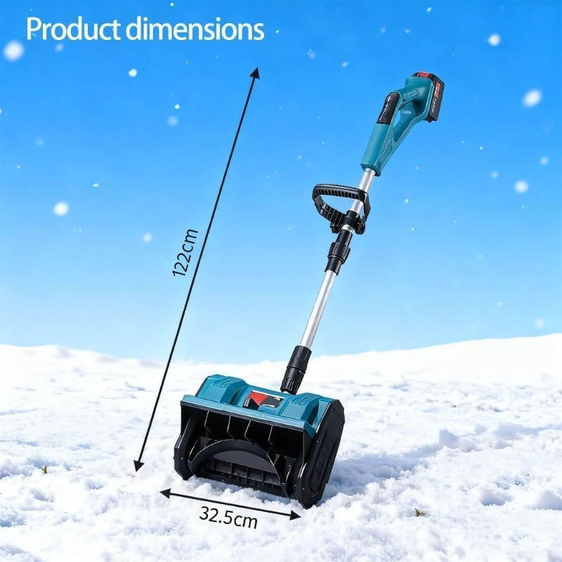 Brushless Cordless Electric Snow Shovel for use with 21V Battery, 12” Snow Thrower with Adjustable Direction, Lightweight Snow Removal Tool for Driveway,Patio,Walkways