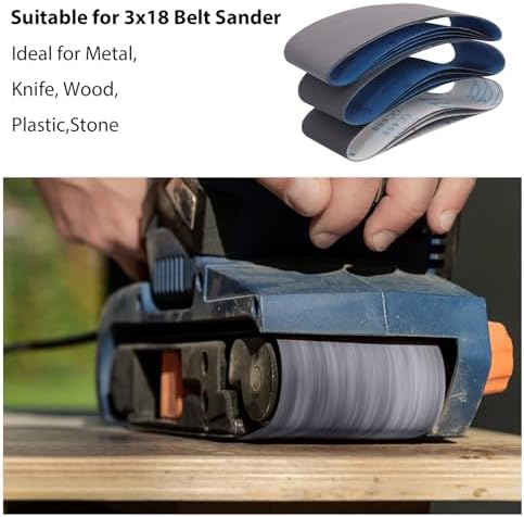 3 x 18 Inch Silicon Carbide Sanding Belts, 15 Pack