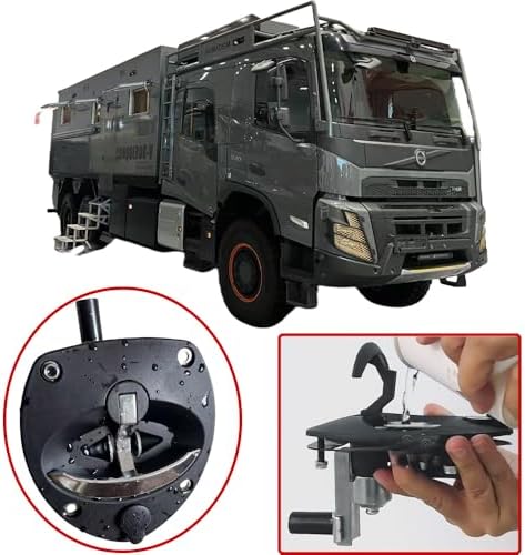 T Handle Latch Single Point Compression Latch for Rv Truck Door Tool Box Lock Replacement Universal T-Handle Lock (Black+Silver)