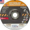 United Abrasives-SAIT 22042 A24R General Purpose Pipeline Wheel (Type 27 Depressed Center) 6" x 1/8" x 7/8", 25-Pack