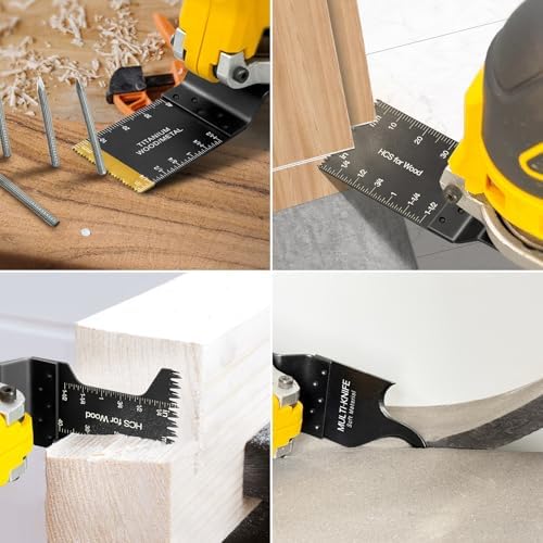 AIFICUT 50pcs Oscillating Saw Blades Multitool Blades Quick Release Oscillating Tool Blades Kits Compatible with Dewalt Ryobi Milwaukee Rockwell Fein Makita