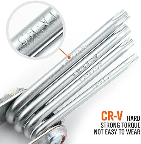 HORUSDY Tamper Proof Star Key Set (Folding) Security Torx Key Set Sizes Include T-6 to T-30