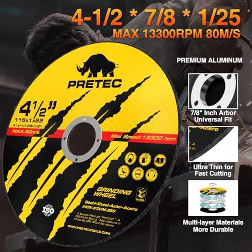 55 Pack Cut Off Wheels 4-1/2", Metal Cutting Wheel for Angle Grinder